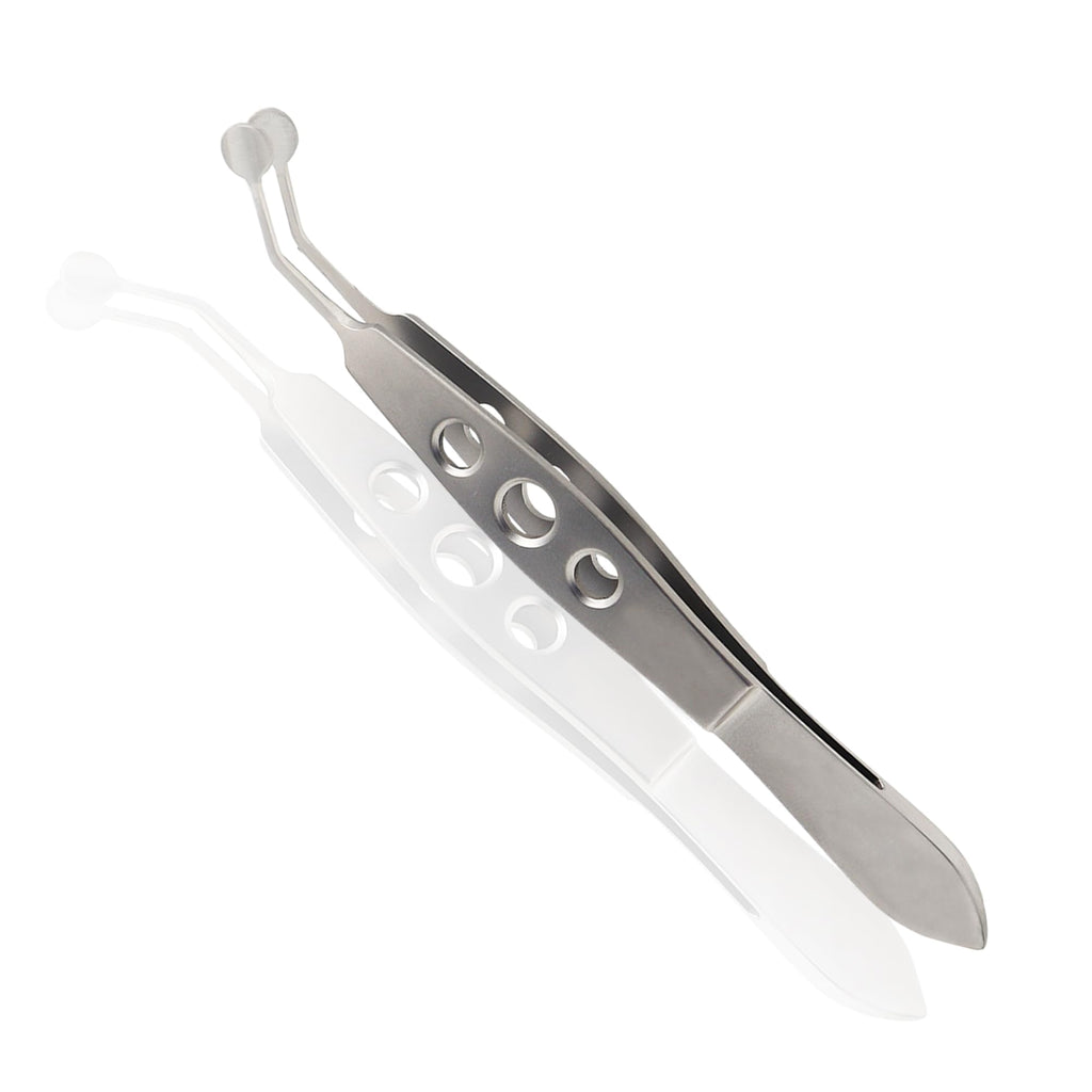 STELLMACHER Meibomian Gland Expressor Stainless Steel | Eyelid Massage Tweezers for Dry Eye Extraction | Chalazion Remover Eye Stye Treatment Cleaning Tool for Men & Women – 6mm Round Tip