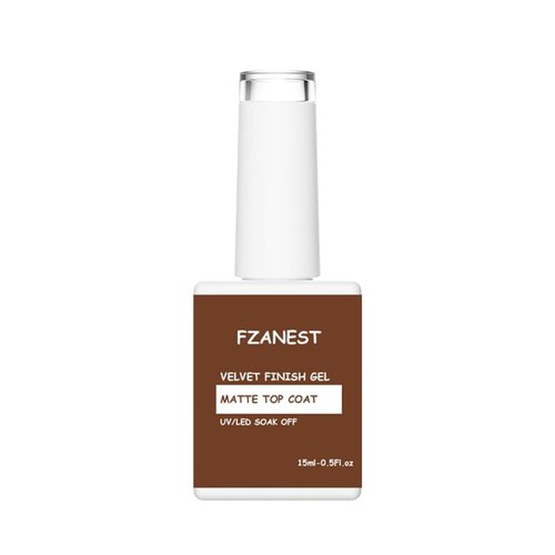 FZANEST Matte Gel Nail Polish - Long Lasting Velvet Top Coat | Soak Off, 0.51 Fl Oz