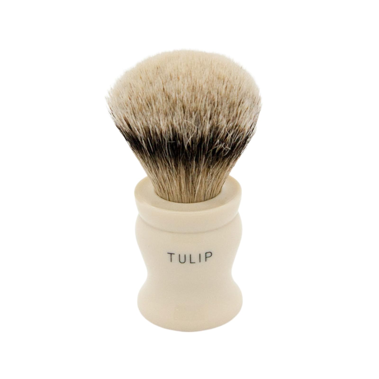 Simpsons Shaving Brush Tulip T4 Super Badger Silvertip - Faux Ivory Handle - Premium Wet Shave Tool for Rich Lather - Extra Soft & Dense - Luxury Shaving Brush for Smooth, Comfortable Grooming