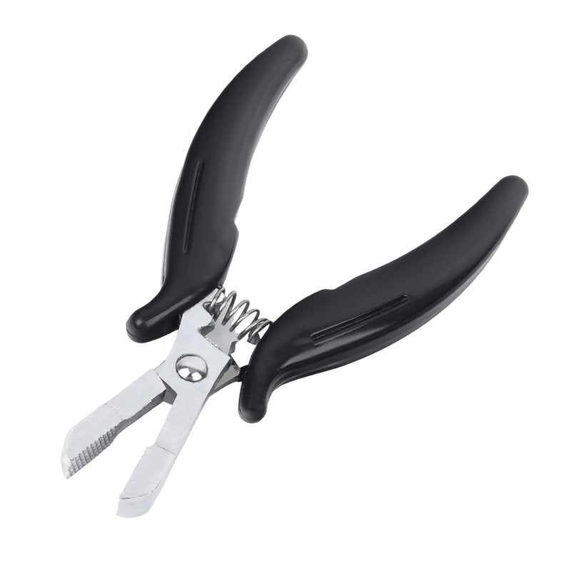 Vlasy Hair Extension Pliers,Professional Hair Extension Remover Pliers for Installing & Removing Micro Beads with Real Grip Design,Fusion Bond Crusher Tool to Salon & At-Home,Thread Shape,Black
