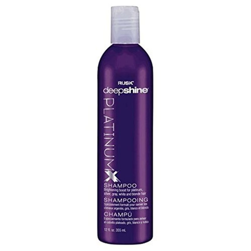 RUSK Deepshine PlatinumX Shampoo - Gentle Cleansing & Brightening for Platinum, Silver, Gray, Blonde Hair | 12 oz
