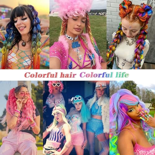 Colorful Pre Stretched Braiding Hair 30 Inch Festival Yaki Texture Braid Hair Extensions 3 Packs Braiding Hair Pre Stretched for All Occasions(purple+lavender+light blue)