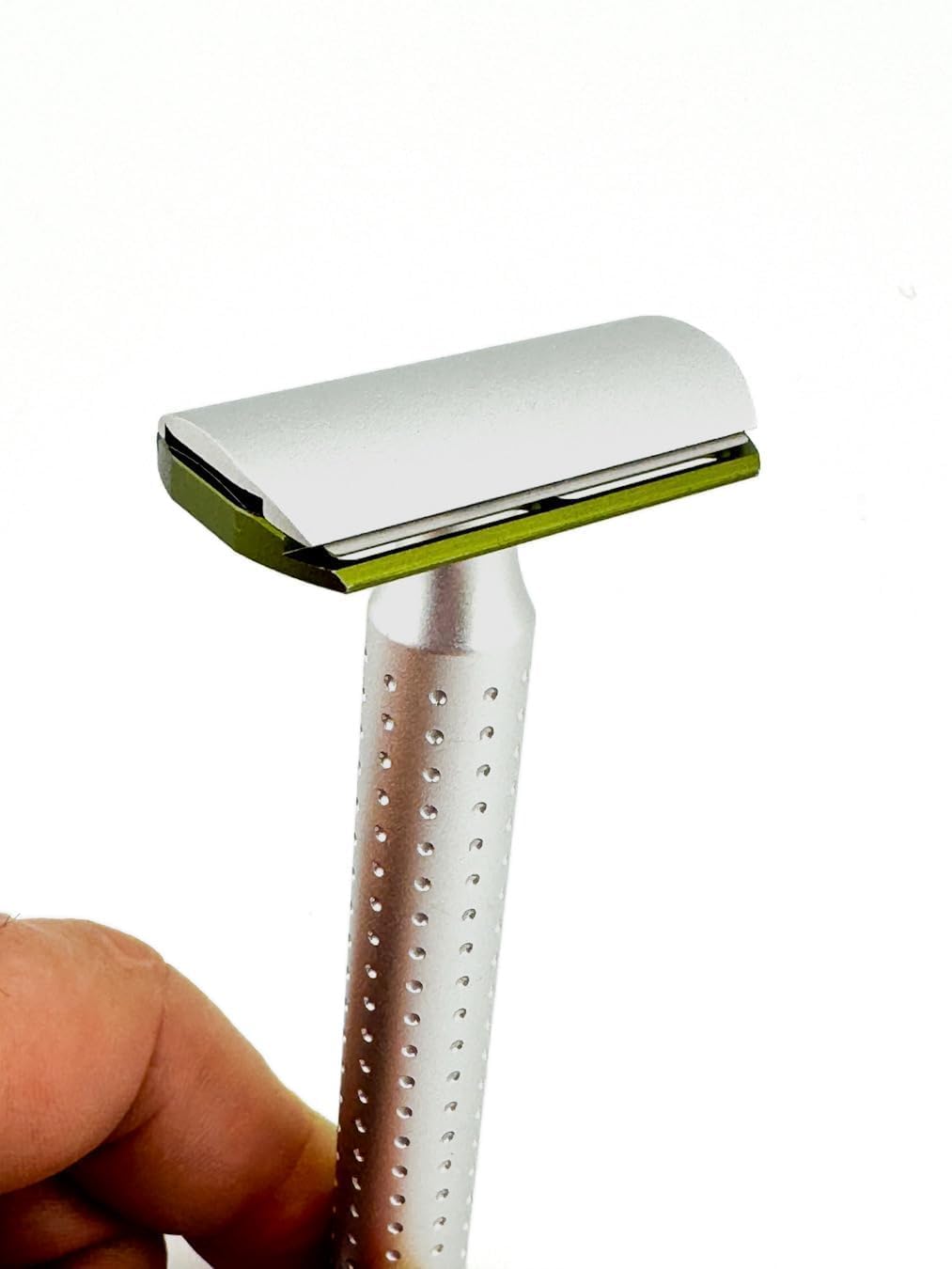 Parker Safety Razor - The AeroShave XL, Long Handle-CNC Aluminum Double Edge Safety Razor & 5 Blades,- Precision Blade Exposure for a Comfortable Shave, For Men & Women. Mild Aggression