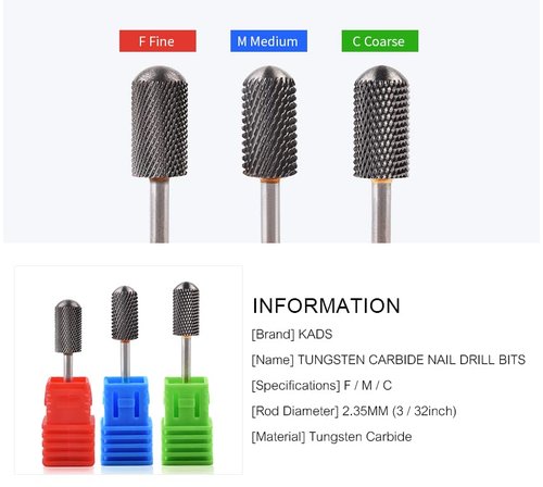 Rolabling 3 pcs Round Head Alloy Nail Drill Bits Manicure Drilling with 1 pcs Nail Drill Bit Storage Box For Electric Nail Drill Manicure Machine Nail Gel Polish Removal Nail Accessories Tool (Set)
