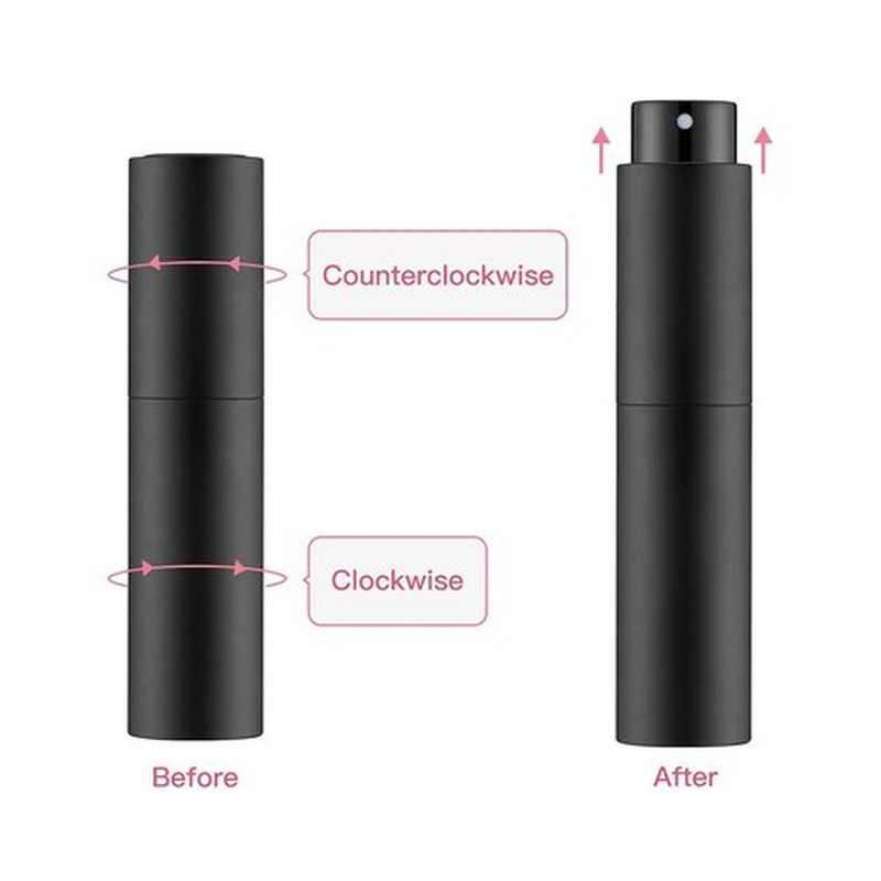 Tekson Mini Cologne Spray Bottle - 10ml Refillable Travel Perfume Atomizer in Black