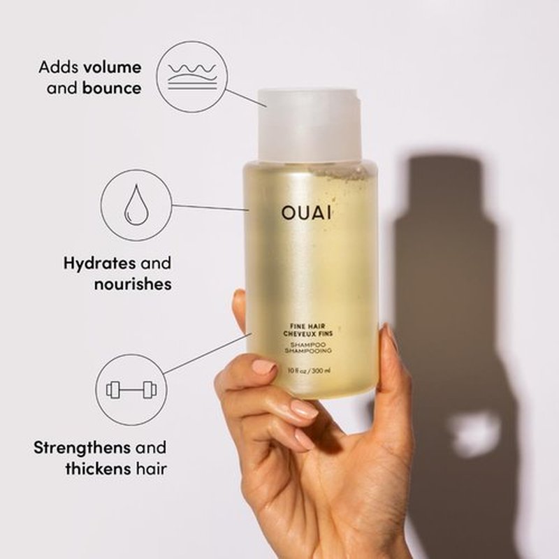 OUAI Fine Hair Shampoo & Conditioner Set - Travel Size Volumizing Duo with Keratin & Biotin | Sulfate-Free (3 Oz)