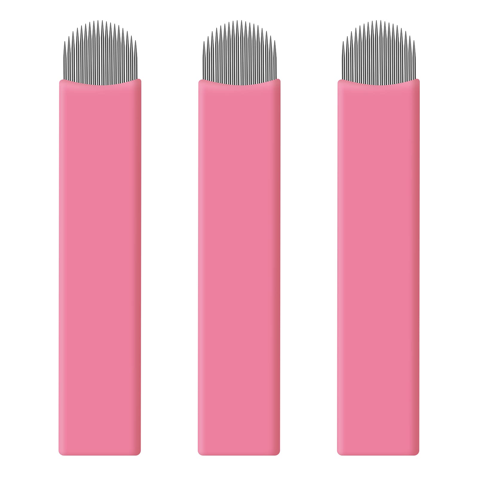 50 pcs Pink Disposable Microblading Blade NANO U18 Microblades 0.15mm Nano Needles Perfect for Hair Strokes Eyebrow Thinnest needles in Market (18U)