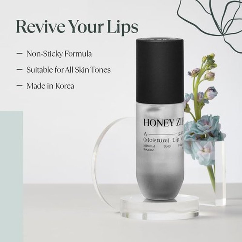 Honey Zip Lip Oil, Korean Moisturizing Lip Gloss Agave Lip Treatment, Hydrating Lip Plumper Serum for Dry Care with Natural Ingredients, K-Beauty Skincare, 3.71 mL