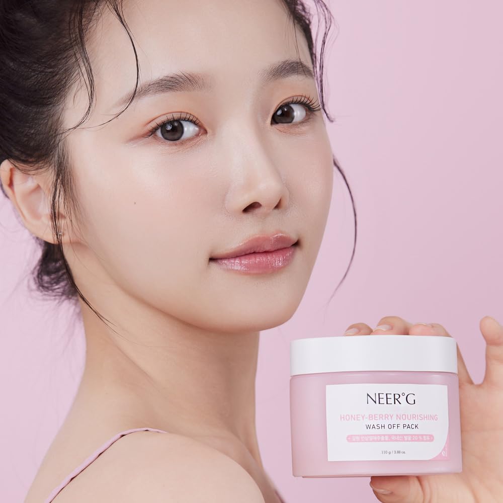 NEER°G Honey Berry Nourishing Wash Off Pack 3.88oz (110g) Smoothens Rough Skin, Moisturize with Nutrients