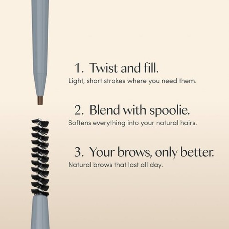 Ravie Beauty Easy Everyday™ Brow Pencil - Smudge-Proof, Hair-Like Strokes, 1.2mm Precision Tip, Vegan (Dark Brown)
