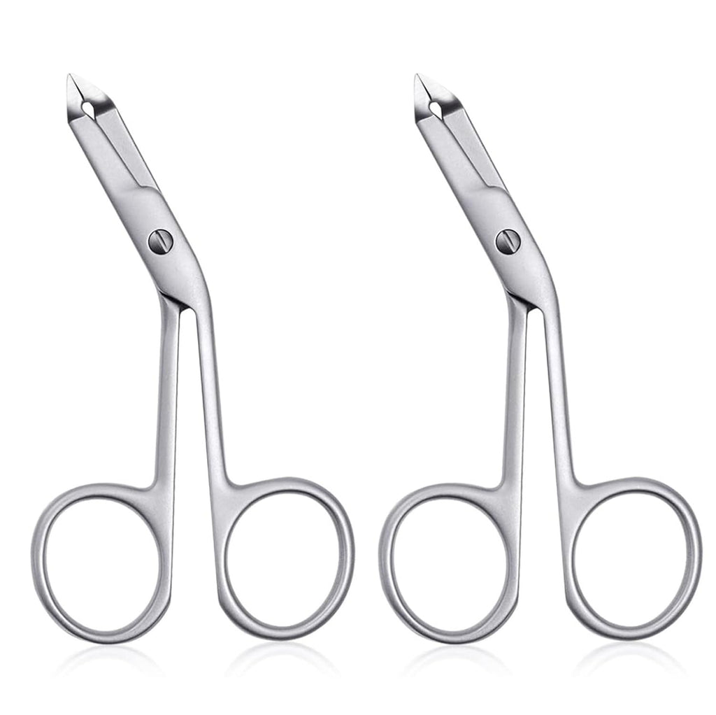2pcs Stainless Steel Eyebrow Tweezers for Women Handle Shaped Angled Tweezers Flat Tip Hair Plucker for Eyebrow Trimming and Shaping, Face Hair Tools for Women