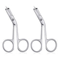 2pcs Stainless Steel Eyebrow Tweezers for Women Handle Shaped Angled Tweezers Flat Tip Hair Plucker for Eyebrow Trimming and Shaping, Face Hair Tools for Women
