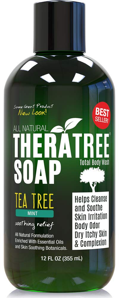 Oleavine TheraTree Tea Tree Oil Body Wash & Foot Wash - Mint - Natural Cleansing Shower Gel for Daily Skin & Body Care - Soothing & Refreshing Formula for Men & Women, 12 Fl Oz