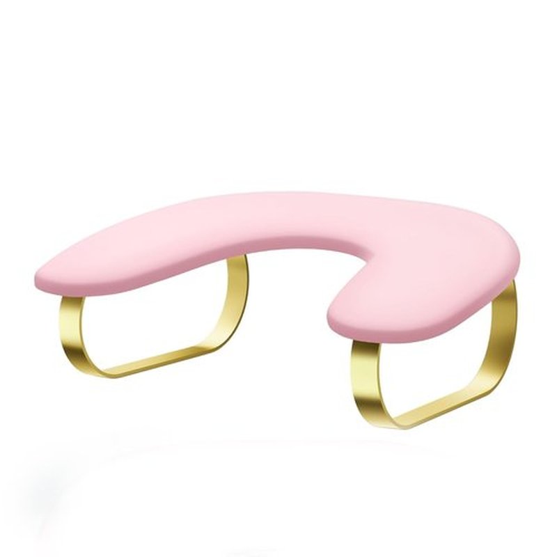Ankysasky U-shaped Arm Rest for Nails Tech, Nail Arm Rest with Detachable Brackets Microfiber PU Leather Manicure Hand Rest Pillow for Nail Tech Must Haves Manicure Tools (Pink with Metal Legs)