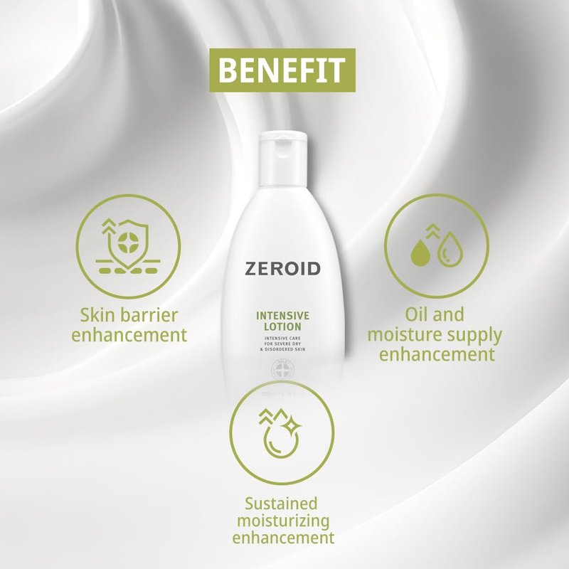 ZEROID | Intensive Lotion | Moisturizing Body Cream for Dry & Sensitive Skin | 6.76 fl oz (200ml)