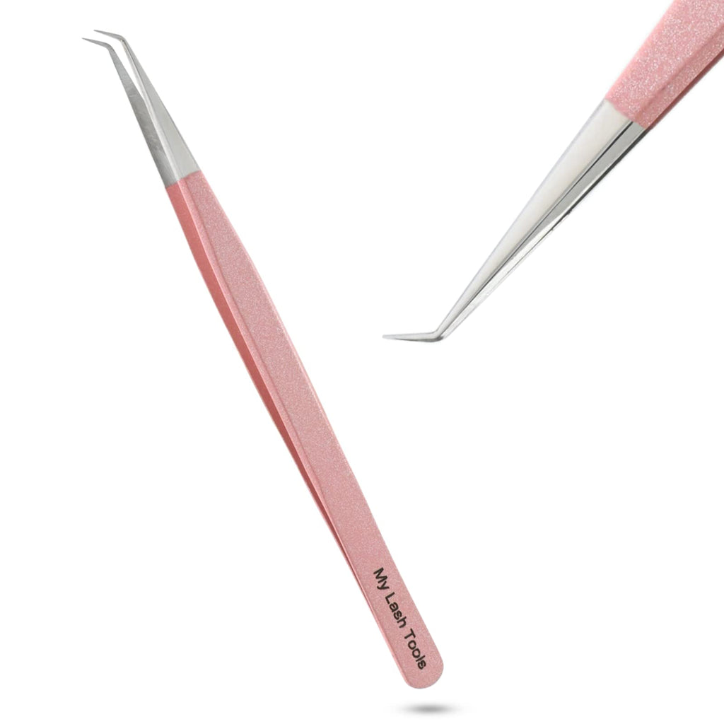 Isolation Lash Tweezers for Eyelash Extensions – 14cm Curved Tweezer, Japanese Stainless Steel, Best for Individual Isolation & Classic Lashes, Eyelash Twisers (Blush Pink)