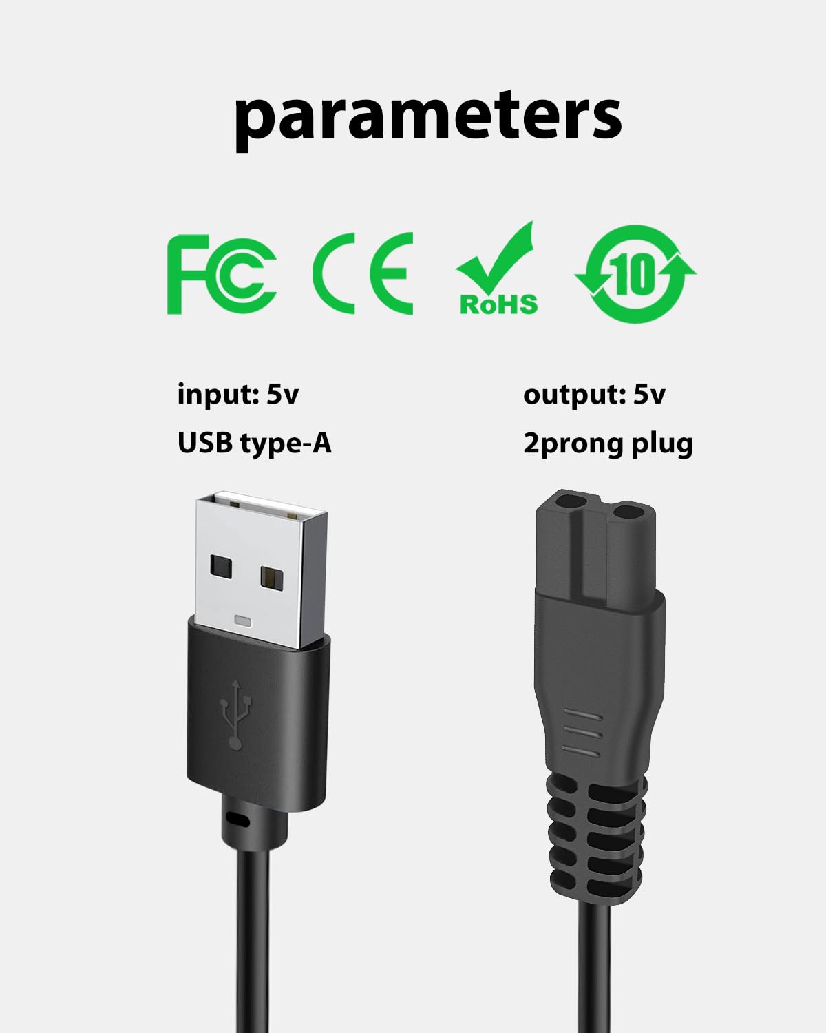wotdmu 5V Charger Cable Replacement for Meridian Trimmer Charging, USB Charger Cord Compatible with Meridian Body Hair Bikini Trimmer with 1 Cleaning Brush, 3.3ft Power Cord