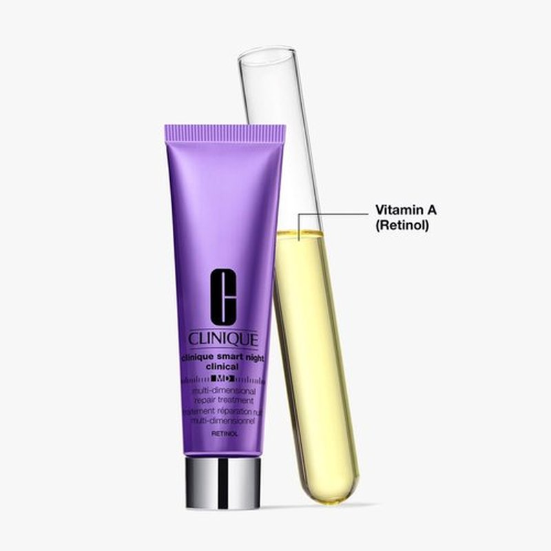 Clinique Smart Night Clinical MD Retinol Treatment - Anti-Aging + Hydrating with Vitamin C & Peptides | 1 Fl Oz