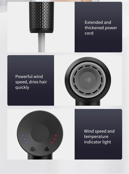 Hair Dryer, 150000 RPM Professional High Speed Ionic Blow Dryer 400 Million Negative Ions