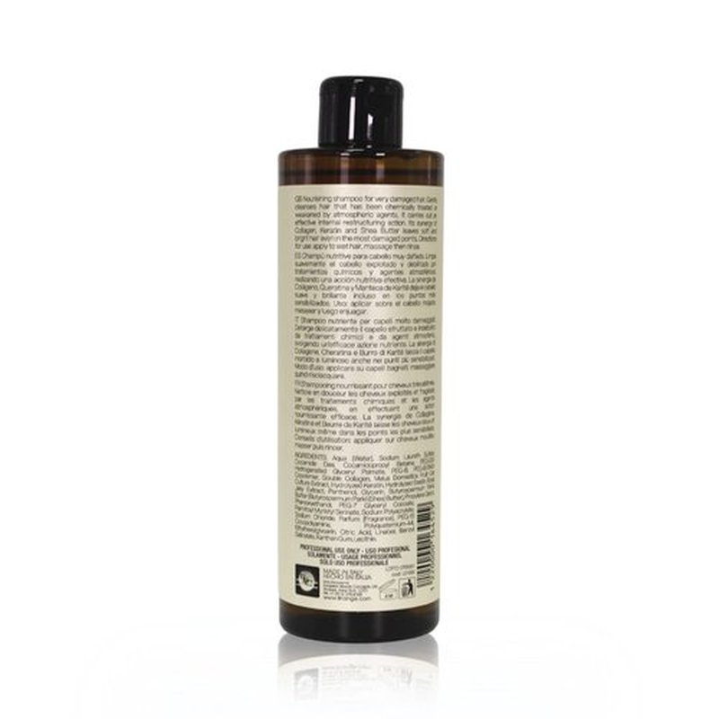 LINANGE Emergency Reconstruction Shampoo for Very Damaged Hair with Collagen, Keratin, and Shea Butter - Nourishing and Restructuring Shampoo, 500ml / 16.9 oz.