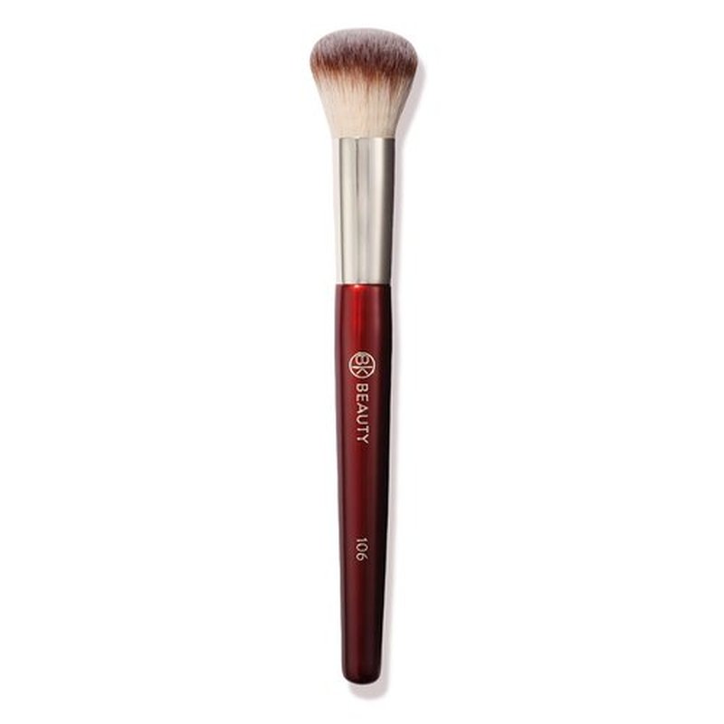 BK BEAUTY 106 ROUND FOUNDATION BRUSH – Dense Dome Shape for Liquid & Cream Foundation, Seamless Streak-Free Application, Multi-Use Face Makeup Tool