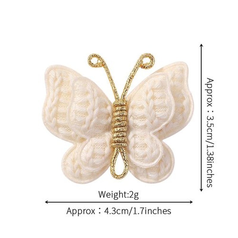 12 Pcs Butterfly Hair Bow Girl, Beige Kid's Cute Hair Clips Barrettes Accessories for Infants Toddlers Baby Kids Fine Hair