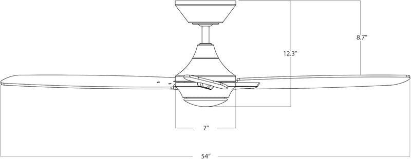WAC Lighting Mocha XL Smart Ceiling Fan - 8 Blades in Brushed Nickel Finish