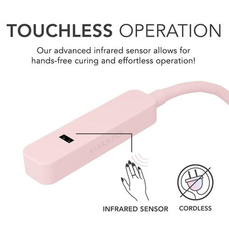 KIARA SKY UV Nail Lamp, LED Nail Lamp, Cordless & Rechargeable Nail Dryer Flash Cure UV Light for Gel Nail Polish - Beyond Pro, Pink