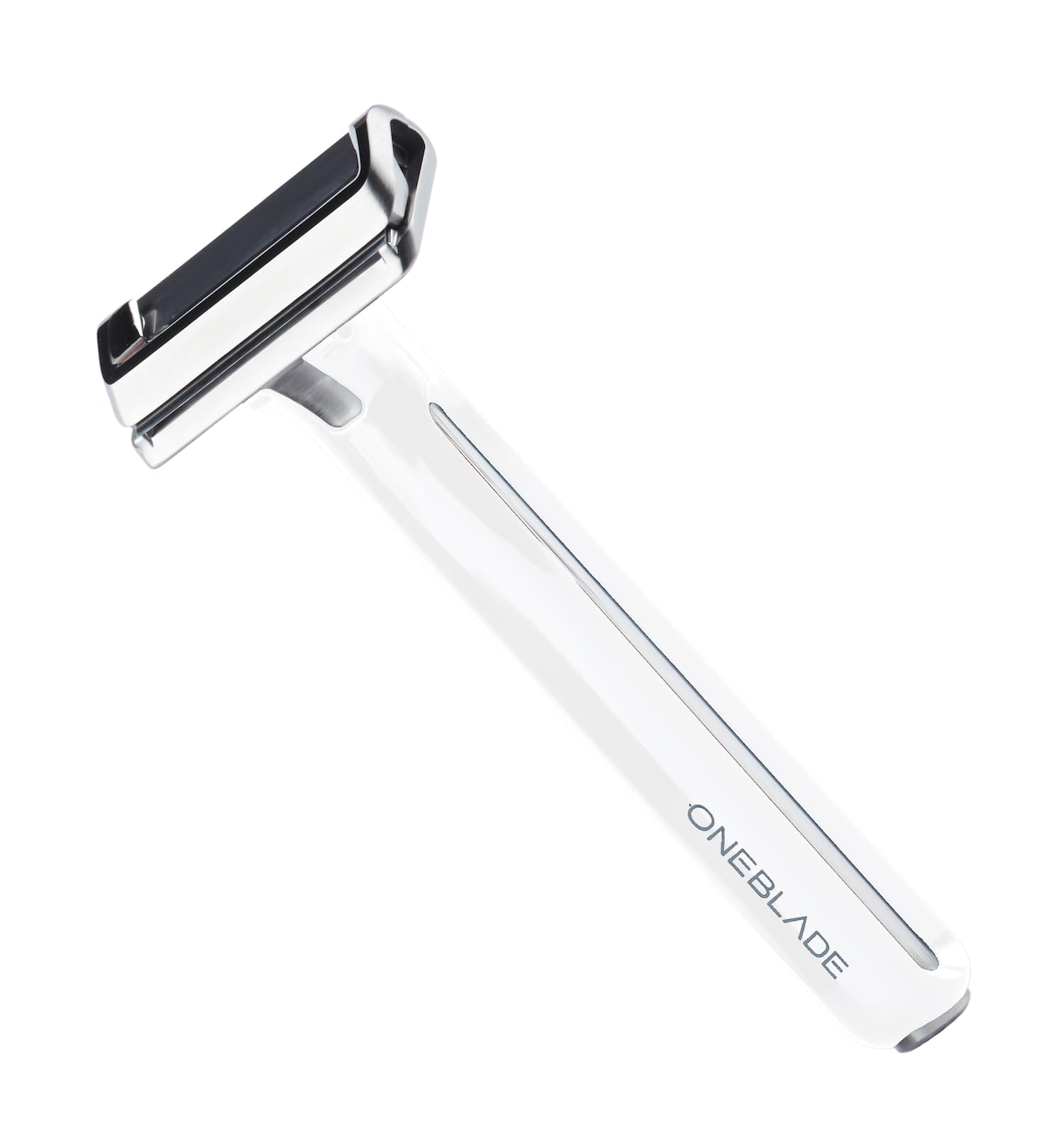 OneBlade Hybrid Safety Razor with Stand & 10 Premium Japanese Feather FHS Refill Blades - For All Skin Types - Single Blade Razor