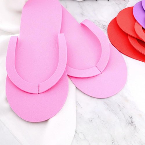 Khakho Pedicure Slippers Disposable Flip Flops for Pedicures 12 Pair Pink Pedicure Flip Flops for Women Salon Spa Beach Party Guests