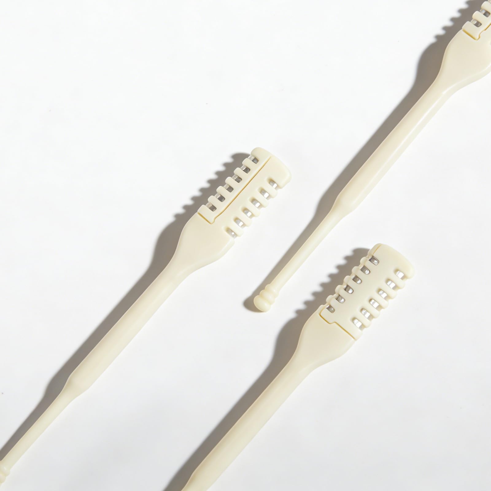 Haipeiyl 12 PCS 360°Manual Nose Hair Trimmer, Dual-Blade Manual Trimmer for Women Men Double Sided Nose Hairs Remover Tool (Beige)