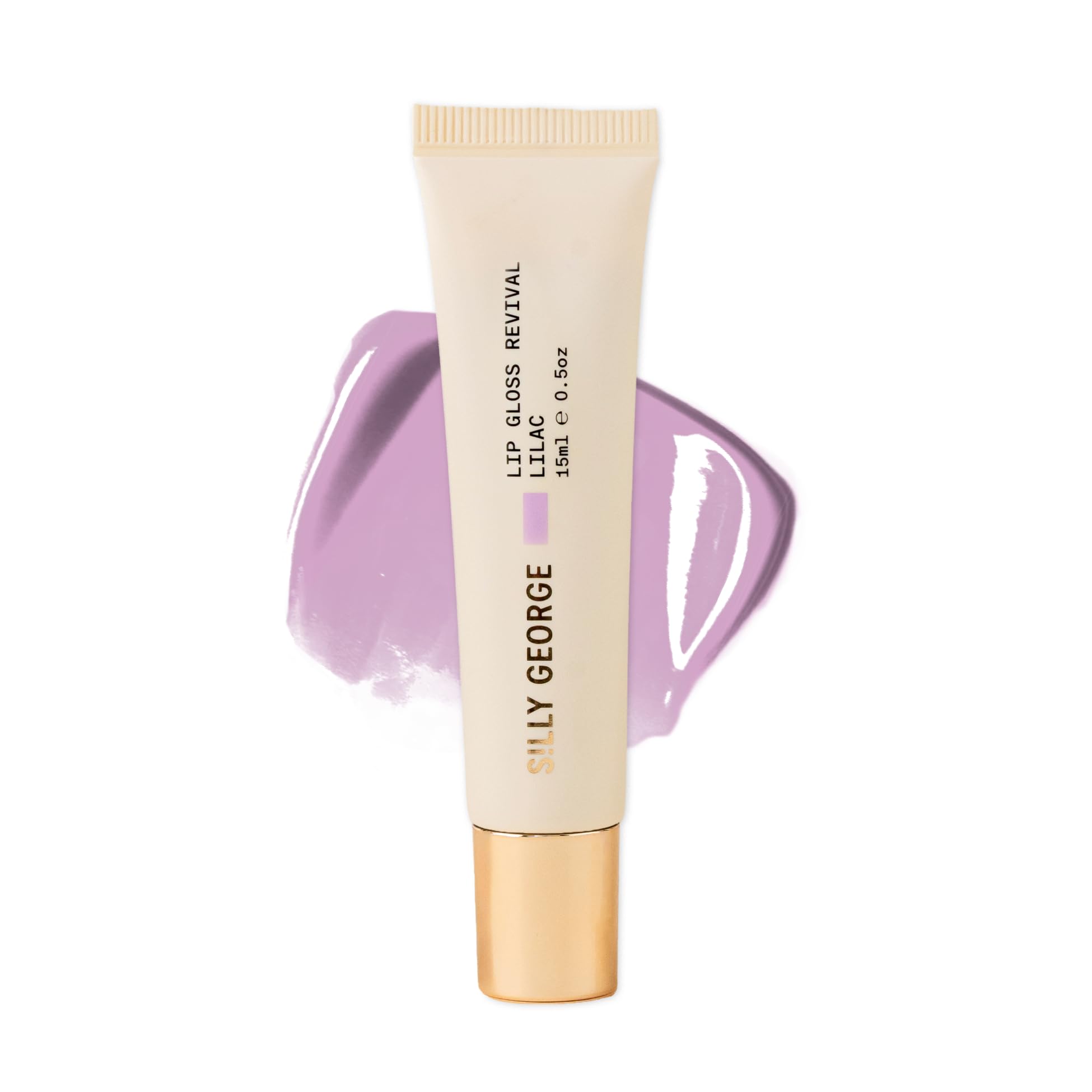 Silly George Lip Gloss Revival - Glossy Hydrating Glaze with Peptides, Shea Butter, & Moisturizing Argan, Macadamia, Babassu Oil for Dry Lips, Clean Beauty Products, Lilac 15ml Tubes