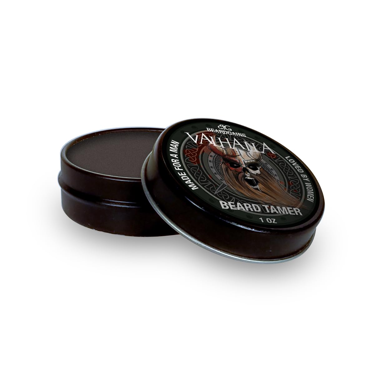 Beard Gains Organic Beard Tamer Tinted Wax: shape, style & groom facial hair with natural hold. Easy wash-out, all-day control. For all beard types (Valhalla Black)