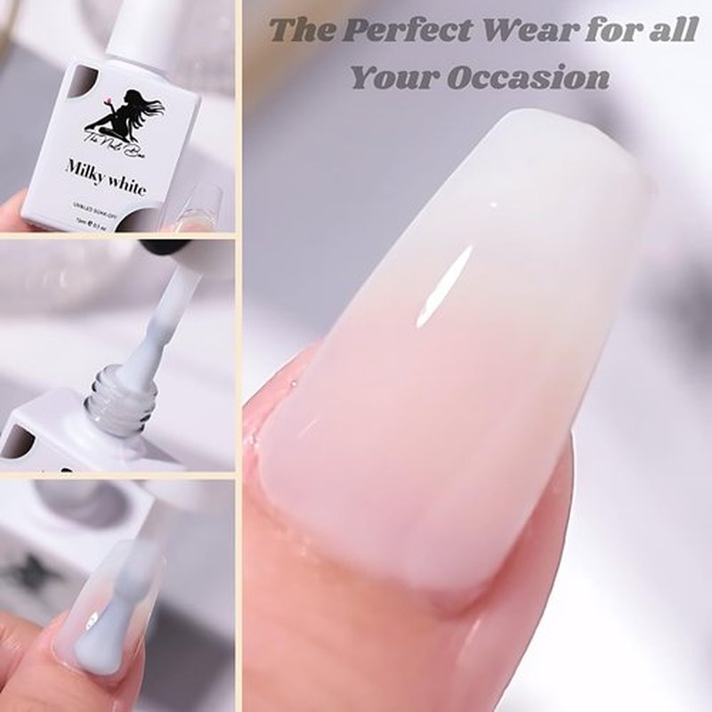 The Nails Bae Milky White Gel Polish, Milky White Gel, White Gel Polish, Nail Polish, Off White Gel Polish, American Gel Polish, Gel Polish, Manicure, UV/LED, Small