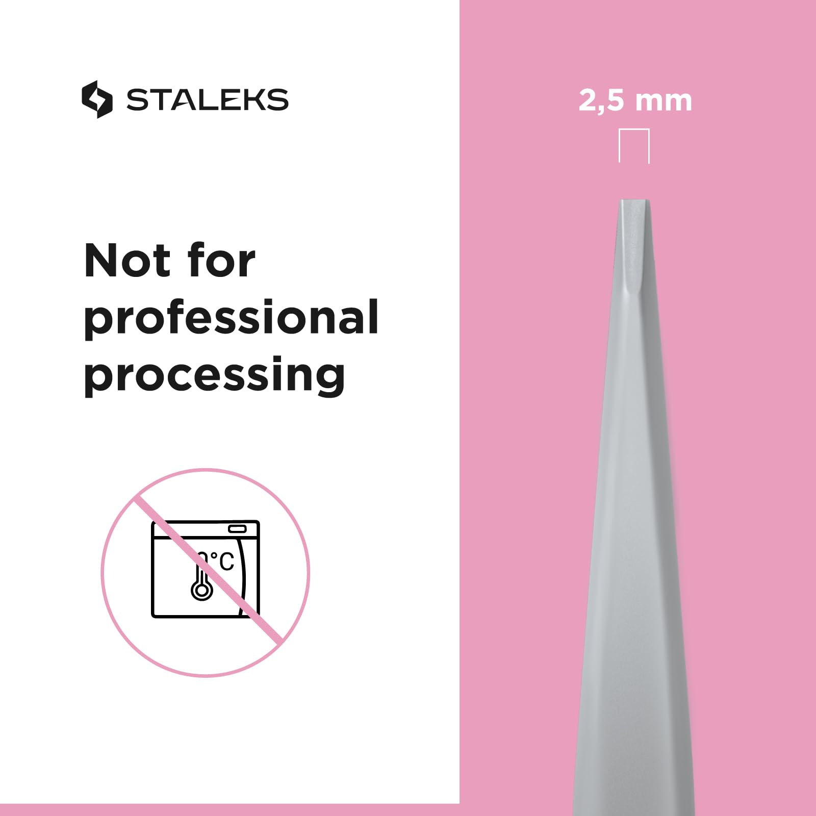 STALEKS BEAUTY & CARE 10 Type 2 Eyebrow Tweezers – Narrow Straight Stainless Steel for Thick Brows & Precise Home Hair Removal