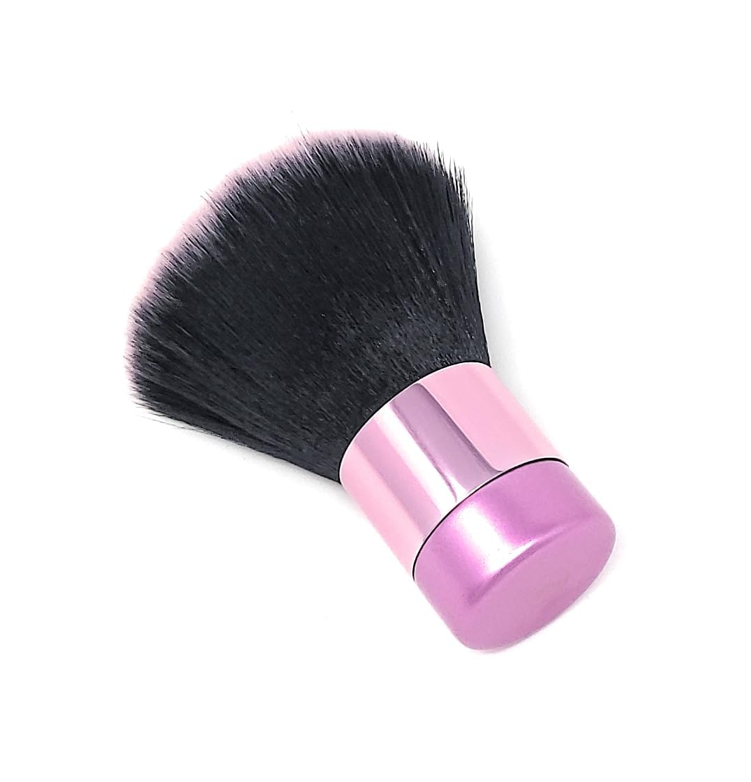 Luxurious and Large Ultra Soft Fluffy Powder Brush, Multipurpose Face, Body, Barber and Beauty Tool, with wooden base Soft Kabuki Brush by BevyGold (Violet)