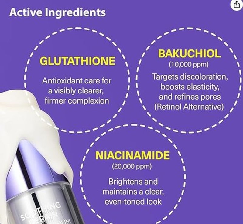 Dermafirm Bakuchiol Retinol Serum - Glass Skin Formula with Niacinamide & Peptides | Soothing Daily Care for Sensitive Skin