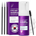Lash Shampoo Kit with Eyelash Spoolie & Eyelash Shampoo Included - Lash Cleaning Kit for Salon, Home - No Parabens, No Sulfates - Eye Wash Kit with a Brush