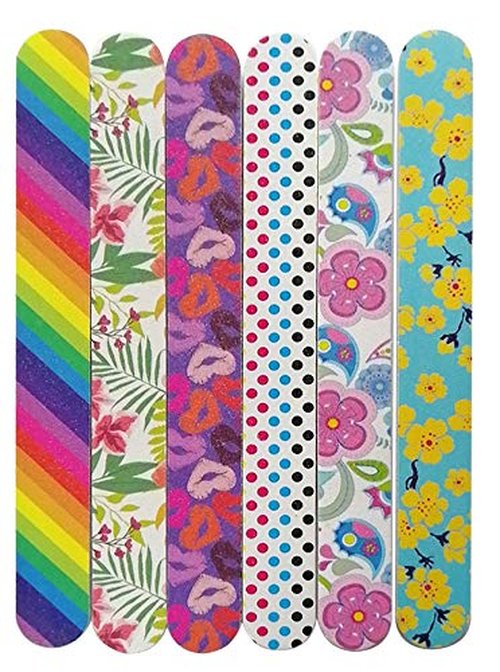 New8Beauty Emery Boards for Nails Series (12-Pack) (Multi-colored)