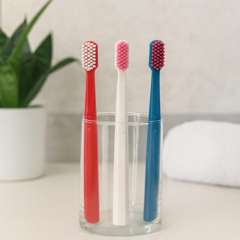Ved Replacement Toothbrush Heads - Soft Bristle Pack for Adults | Medium & Extra Soft Options (Red, White, Dark Blue)