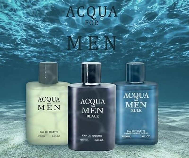 Acqua Cologne for Men - Eau de Toilette Trio with Bergamot, Jasmine & Cedarwood | 3.4oz (100ml) Each