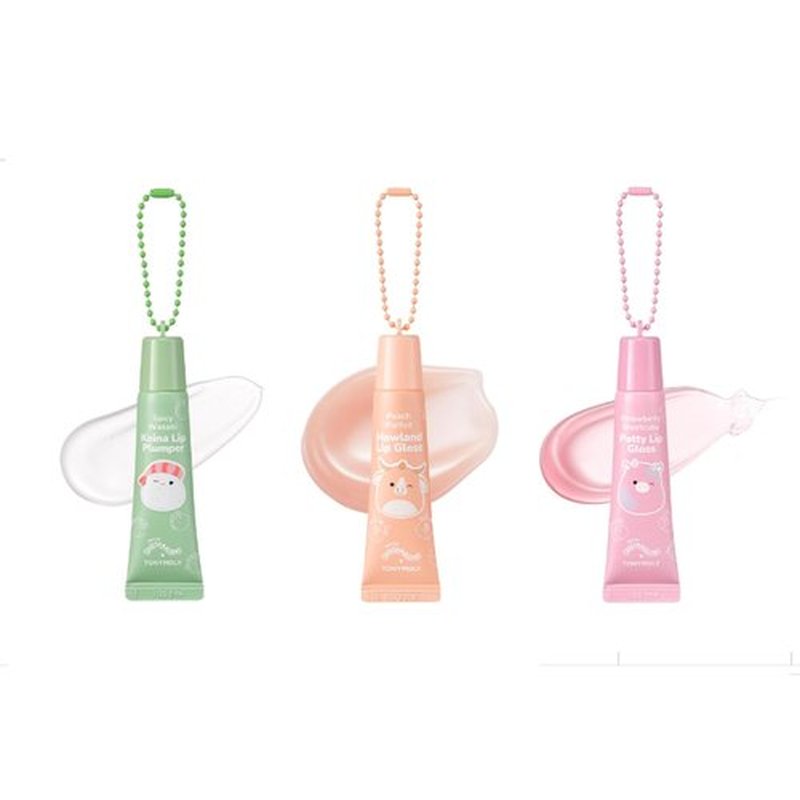 TONYMOLY Hot Fudge Sundae Lip Gloss Set - Cam, Carmelita & Christo Keychain Glosses, 11ml Total