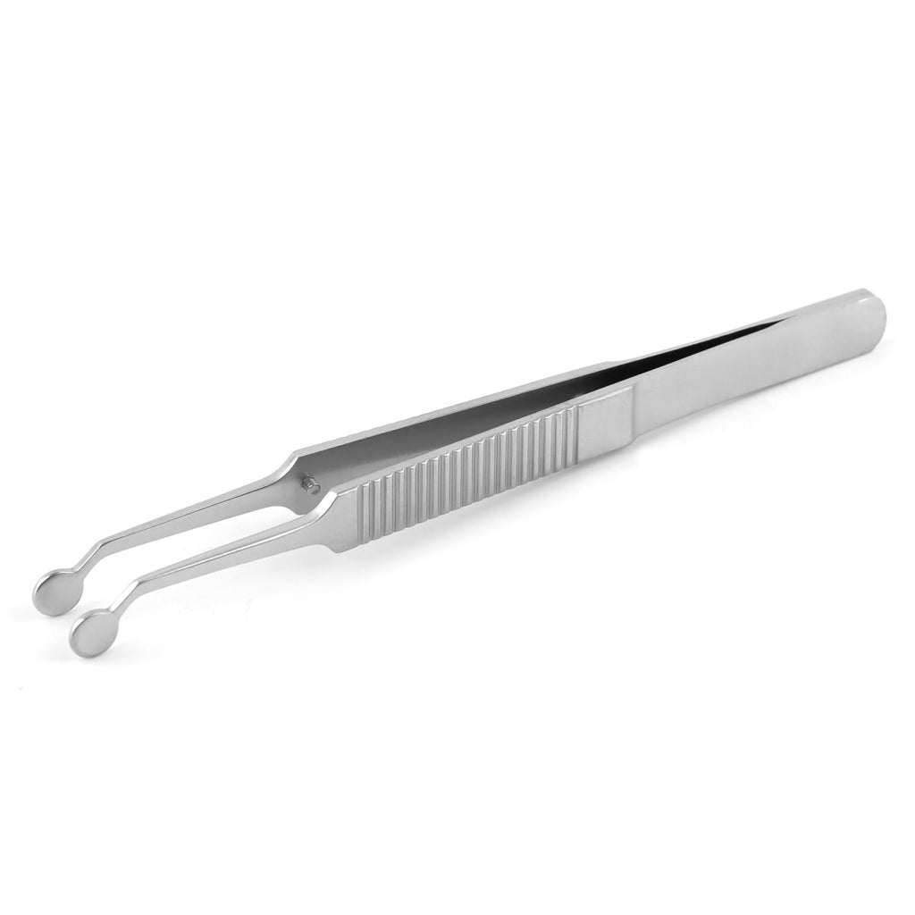Meibomian Gland Expressor, Stainless Steel Round Tip Tweezers, Professional Non Slip Forceps Eyelid Massage Tweezers Eyelid Gland Care for MG Issue Dry Eyes - Easy to Use