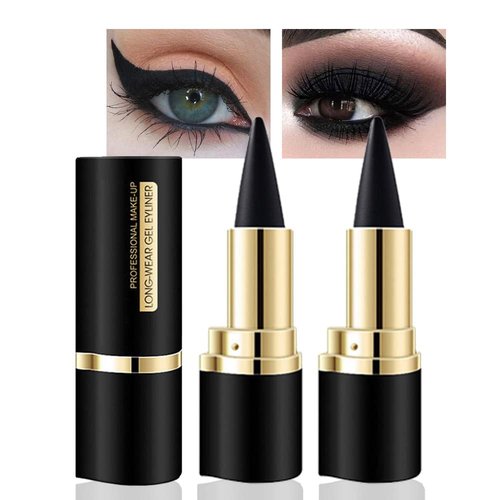 Evpct Black Eyeliner Gel Pencil - Waterproof Formula for Long-Lasting Wear | 2 Pcs Set for Halloween & Everyday Use