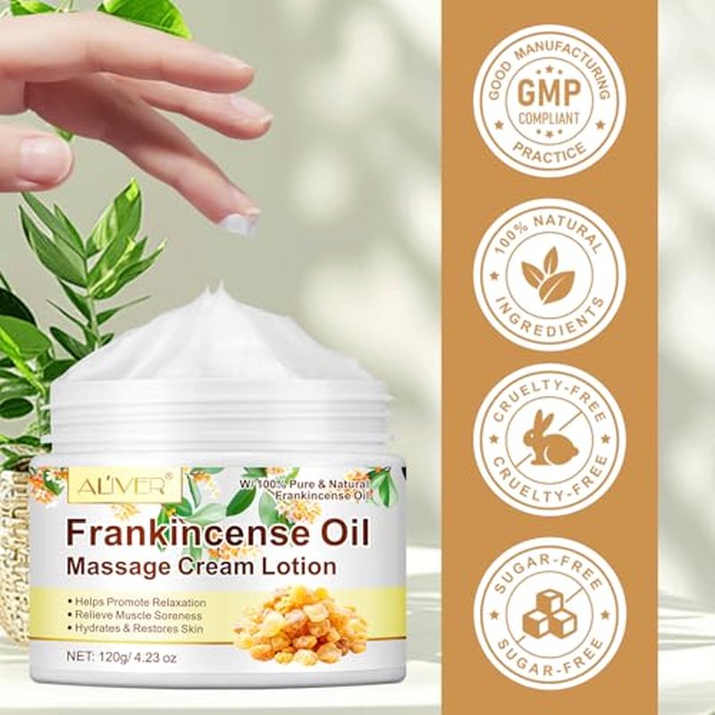 Frankincense Balm for Anti-Aging, Muscle Massage – Deep Moisturizing Cream for Dry Cracked Skin – Face Body Skincare for Men and Women – 2oz Natural Balm