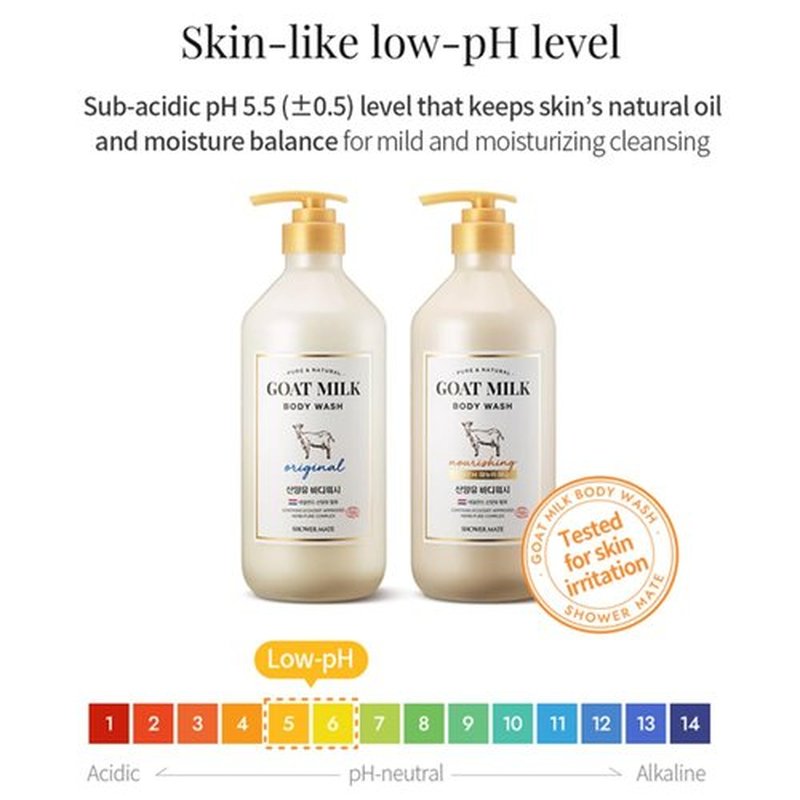SHOWERMATE Goat Milk Body Wash with Manuka Honey - Nourishing Formula, 27 fl oz / 800 ml