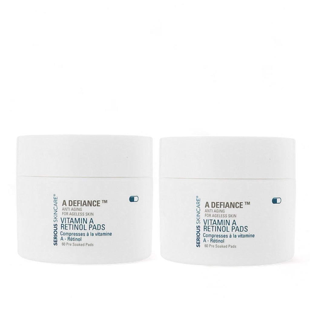 Retinol Exfoliation Treatment Pads for Smoother Skin - Retinyl Palmitate, Vitamin A - Daily Skin Resurfacing for Pore Care - Reduces Fine Lines and Wrinkles - Serious Skincare - 60 Count (2Pack)