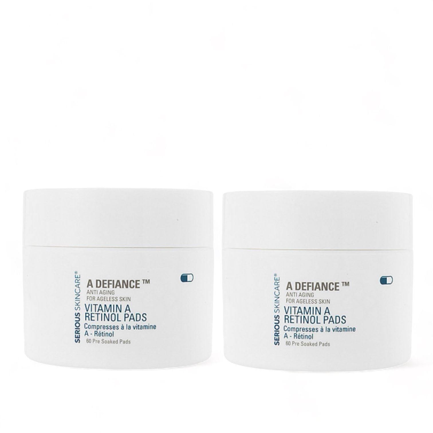 Retinol Exfoliation Treatment Pads for Smoother Skin - Retinyl Palmitate, Vitamin A - Daily Skin Resurfacing for Pore Care - Reduces Fine Lines and Wrinkles - Serious Skincare - 60 Count (2Pack)