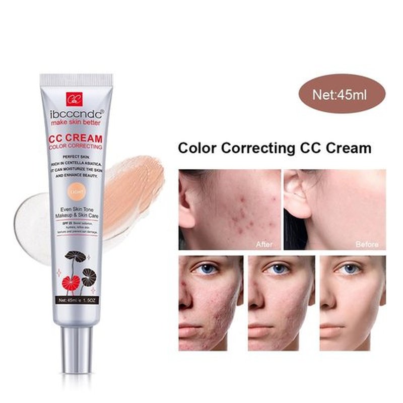 Skiennix Color Correcting CC Cream Foundation - Moisturizing & Waterproof with SPF 25 | Light Shade