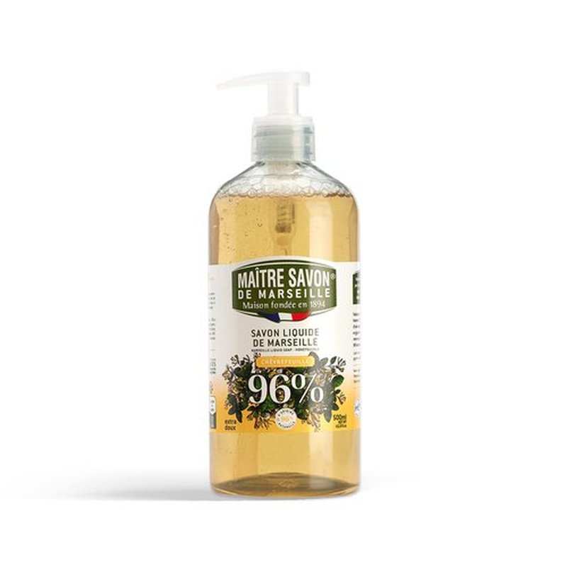 MAITRE SAVON DE MARSEILLE Extra Gentle Liquid Soap With Pump - Honeysuckle 500 ml (16.9 fl oz)